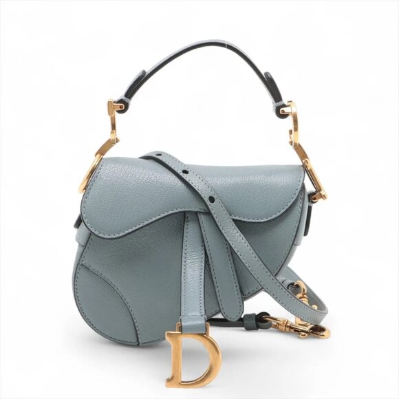 Dior Handbags - Christian Dior Saddle Bag Leather Shoulder bag Blue